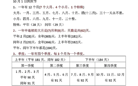 三年级下册数学《年日月》知识点汇总_三年级上下册资料_小学三年级学习资料-25年更新版_3-04、小学三年级数学下册_3-4-1、复习、知识点、归纳汇总_通用