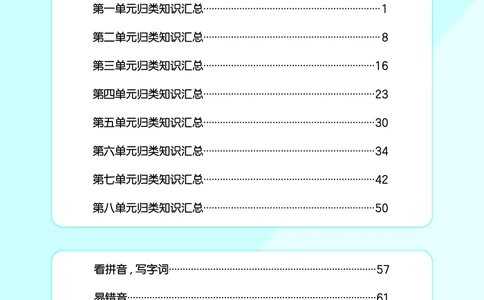 25秋统编版语文四年级上册单元归类知识汇总_25秋小学语数英习题试卷_语文_53单元归类知识汇总完整版语文25年上册