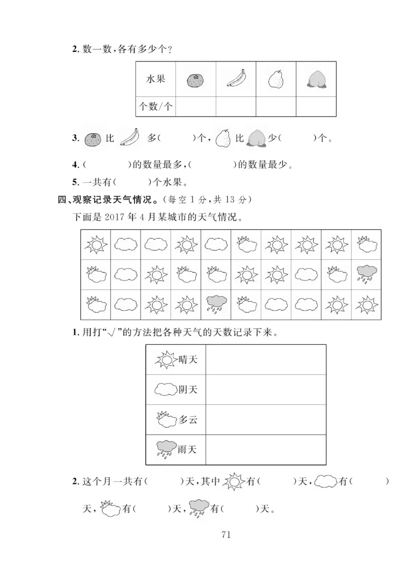 《轻松100同步测试卷》数学2年级下册（BS）_二年级上下册资料_小学二年级学习资料-25年更新版_2-04、小学二年级数学下册_2-4-2、练习题、作业、试题、试卷_北师大版_电子册类