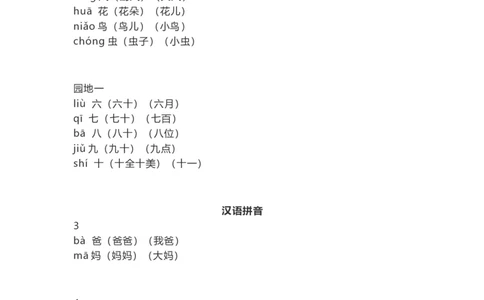 一（上）语文识字表生字组词带拼音（7）_一年级上下册资料_小学一年级学习资料-25年更新版_1-01、小学一年级语文上册_08、专项练习_拼音生字