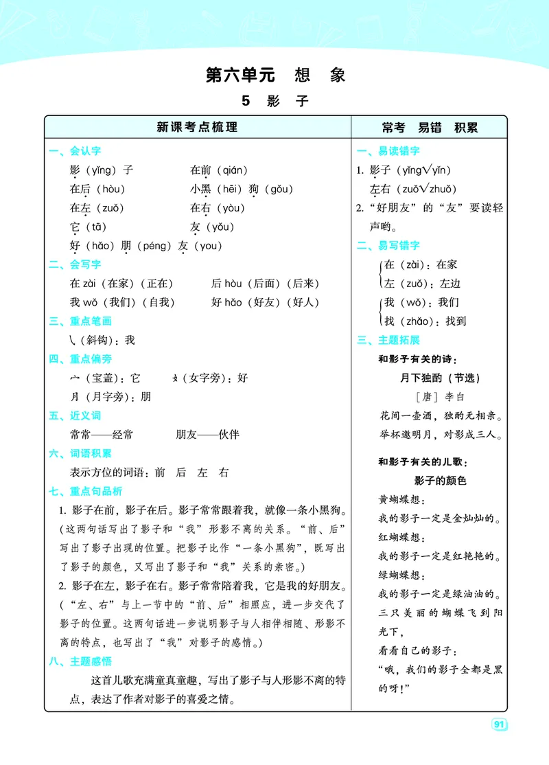 一（上）语文名师规划每一课重考点梳理（全册）_一年级上下册资料_小学一年级学习资料-25年更新版_1-01、小学一年级语文上册_01、知识汇总_语文一（上）重点文件总汇
