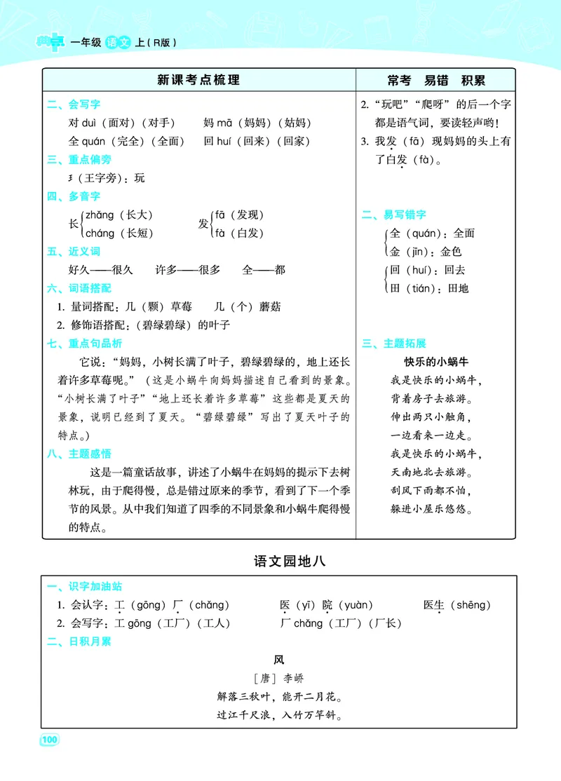 一（上）语文名师规划每一课重考点梳理（全册）_一年级上下册资料_小学一年级学习资料-25年更新版_1-01、小学一年级语文上册_01、知识汇总_语文一（上）重点文件总汇