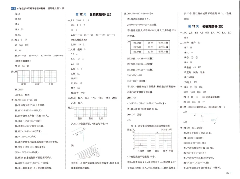 25秋《一本15天期末考点冲刺卷》苏教数学4上_25秋小学语数英习题试卷_数学_苏教版_25秋一本15天期末卷苏教版数学_25秋一本15天期末卷苏教版数学四上