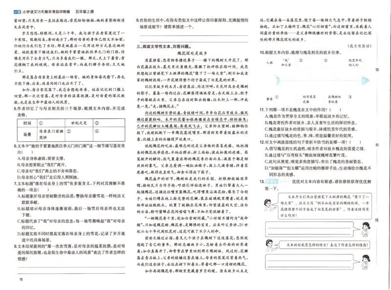 25秋《一本15天期末考前冲刺卷》语文5上_25秋小学语数英习题试卷_语文_❤25秋1-6《一本15天期末考前冲刺卷》语文-人教版(1)