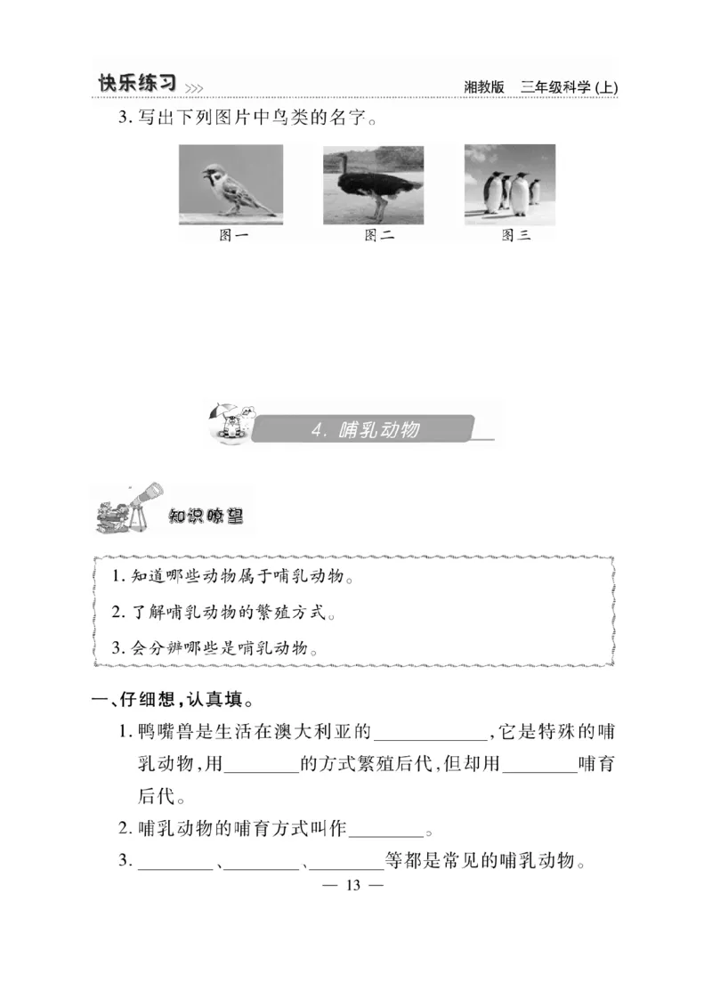 三（上）科学-湘教版快乐练习_三年级上下册资料_小学三年级学习资料-25年更新版_3-09、小学三年级科学上册_湘科版