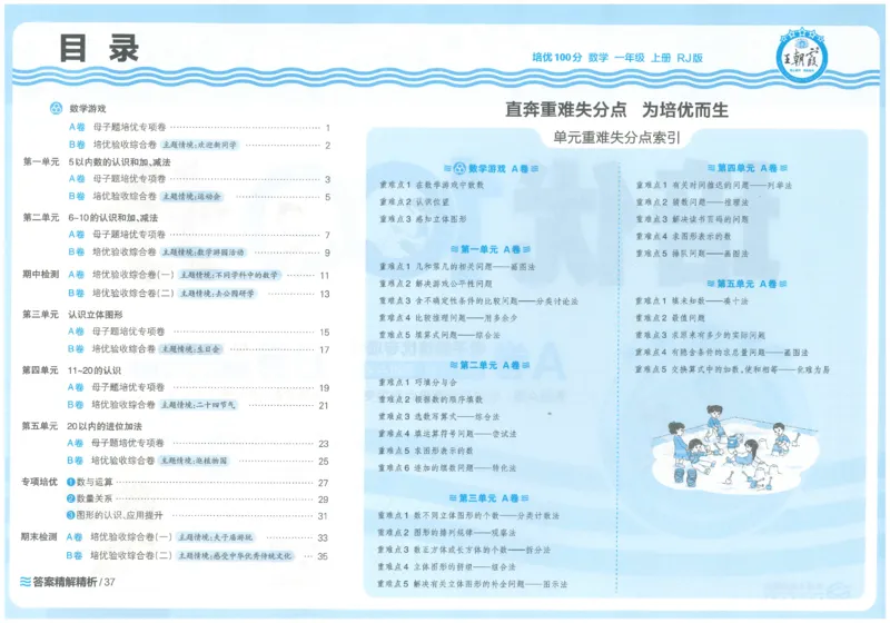 一上数学王朝霞培优100分_25秋小学语数英习题试卷_数学_人教版_25秋1-6年级人教版数学培优100分