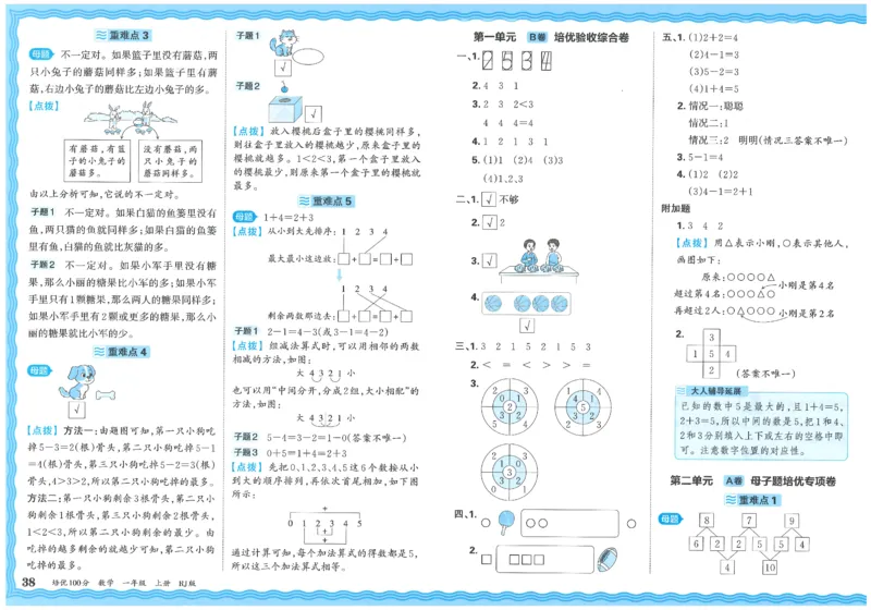 一上数学王朝霞培优100分_25秋小学语数英习题试卷_数学_人教版_25秋1-6年级人教版数学培优100分