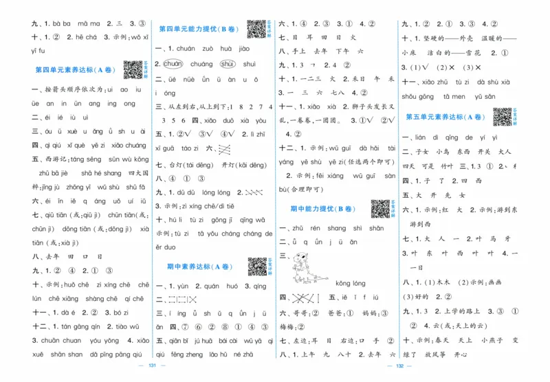 一年级语文上册人教版25秋《学霸提优大试卷》答案_25秋小学语数英习题试卷_语文_25秋1-6年级上册语文学霸提优大试卷_一年级语文上册人教版25秋《学霸提优大试卷》