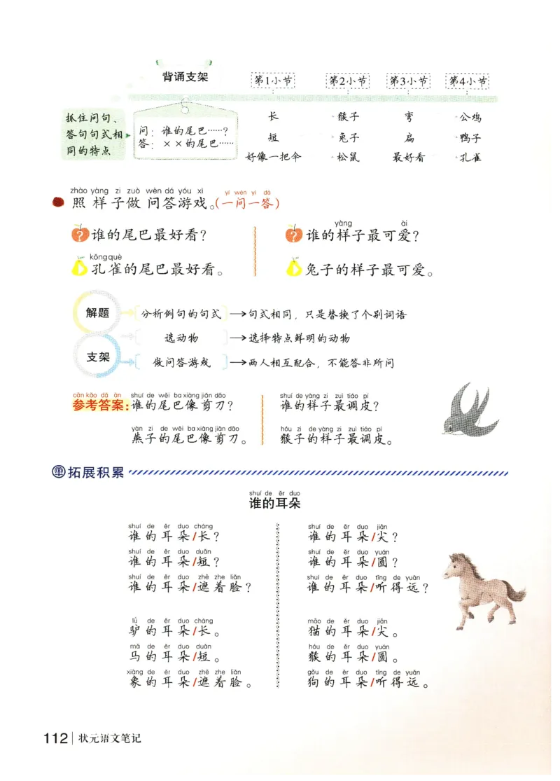 《状元笔记》_25秋小学语数英习题试卷_语文_25秋《状元笔记》语文12456_1年级语文《状元笔记》25秋