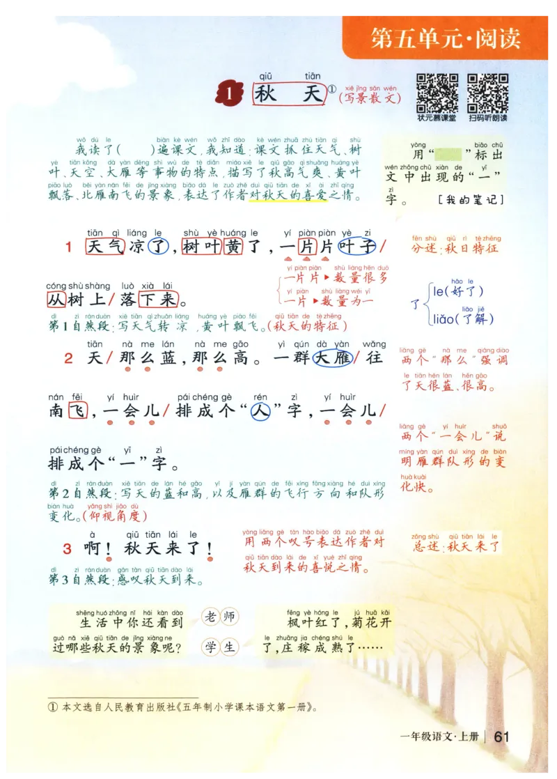 《状元笔记》_25秋小学语数英习题试卷_语文_25秋《状元笔记》语文12456_1年级语文《状元笔记》25秋