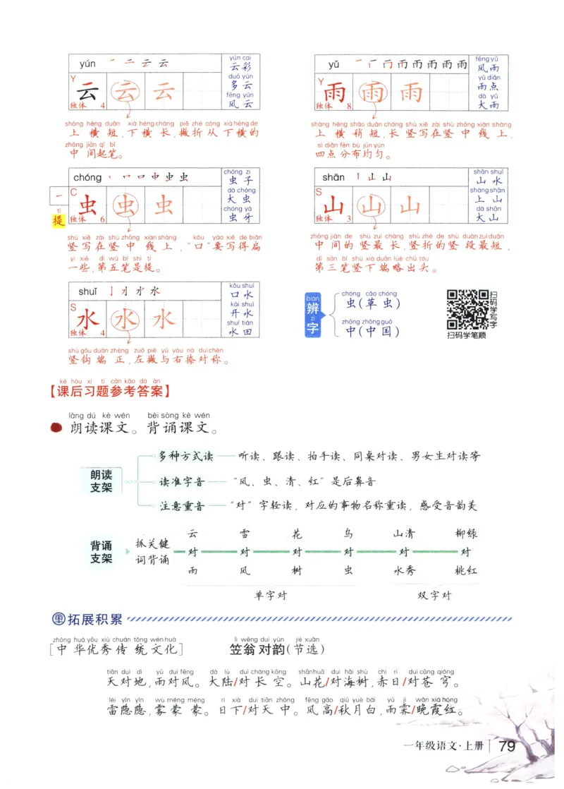 《状元笔记》_25秋小学语数英习题试卷_语文_25秋《状元笔记》语文12456_1年级语文《状元笔记》25秋