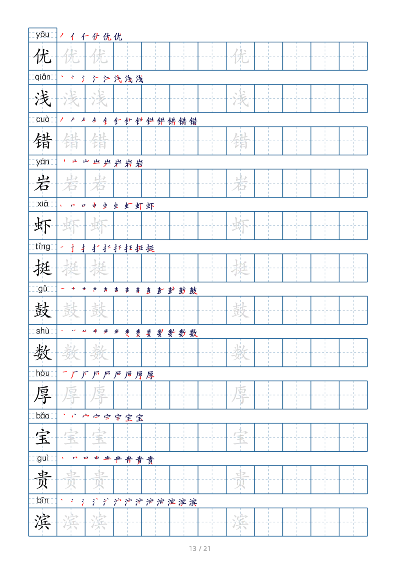 三上生字字帖_三年级上下册资料_小学三年级学习资料-25年更新版_3-01、小学三年级语文上册_3-1-1、复习、知识点、归纳汇总_语文三（上）重点总汇