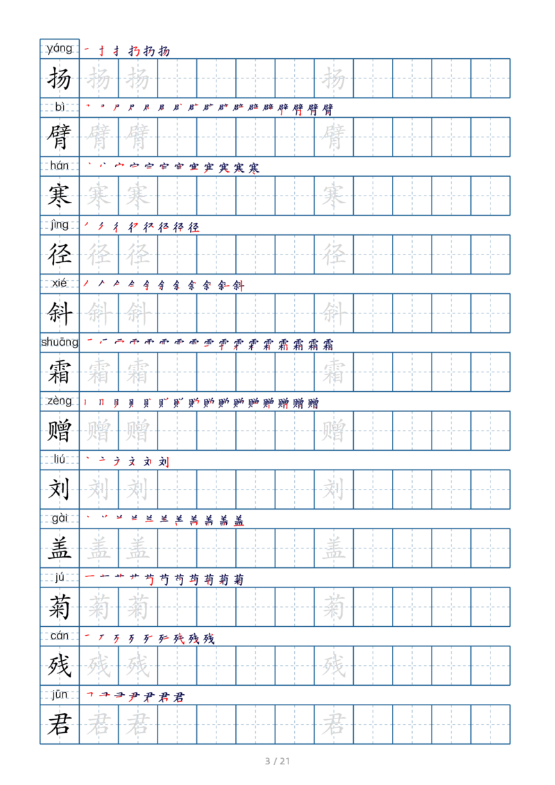 三上生字字帖_三年级上下册资料_小学三年级学习资料-25年更新版_3-01、小学三年级语文上册_3-1-1、复习、知识点、归纳汇总_语文三（上）重点总汇