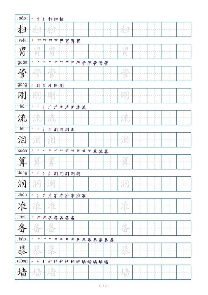 三上生字字帖_三年级上下册资料_小学三年级学习资料-25年更新版_3-01、小学三年级语文上册_3-1-1、复习、知识点、归纳汇总_语文三（上）重点总汇
