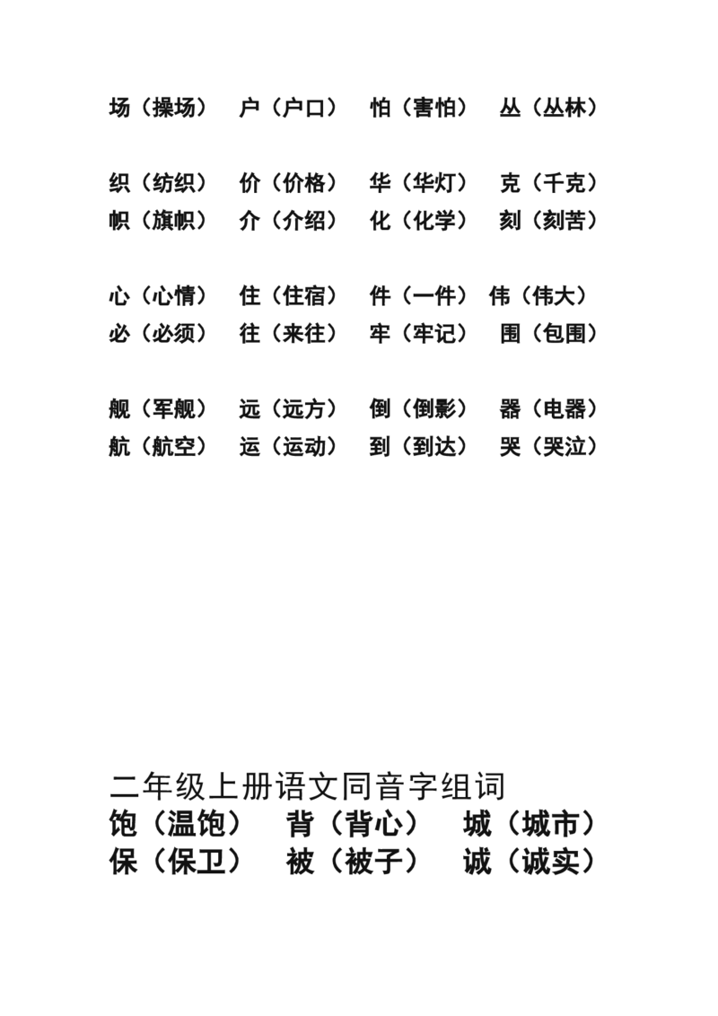 二年级上册-语文形近字.同音字归类_二年级上下册资料_小学二年级学习资料-25年更新版_2-01、小学二年级语文上册_2-1-1、复习、知识点、归纳汇总