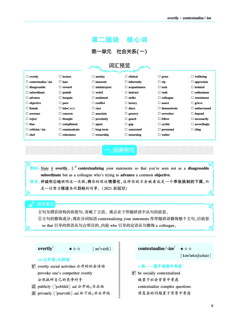 第一部分社会生活（第二板块核心词_考研英语真题_考研英语（二）历年真题_单词资料_英语二黄皮书词汇电子版（语境例句版）