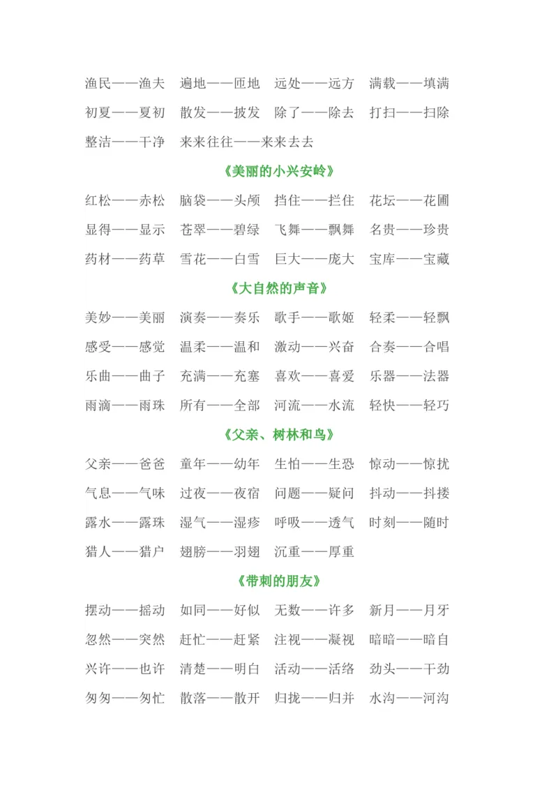 三（上）全册近义词+反义词汇总_三年级上下册资料_小学三年级学习资料-25年更新版_3-01、小学三年级语文上册_3-1-1、复习、知识点、归纳汇总_语文三（上）重点总汇