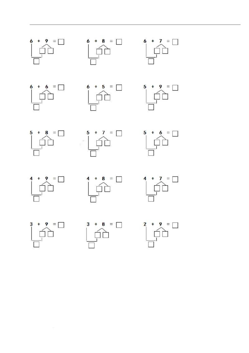 一（上）数学期末必考试题：凑十法破十法借十法练习题集_一年级上下册资料_小学一年级学习资料-25年更新版_1-03、小学一年级数学上册_通用_精品专项练习（通用版）