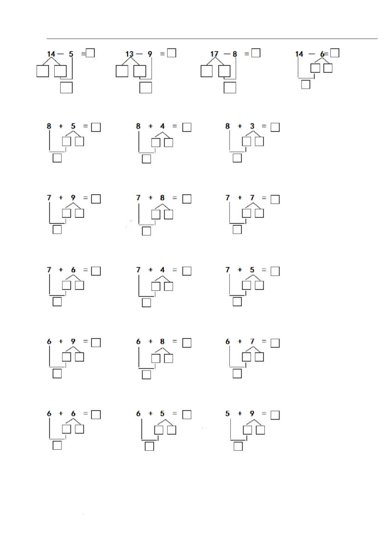 一（上）数学期末必考试题：凑十法破十法借十法练习题集_一年级上下册资料_小学一年级学习资料-25年更新版_1-03、小学一年级数学上册_通用_精品专项练习（通用版）