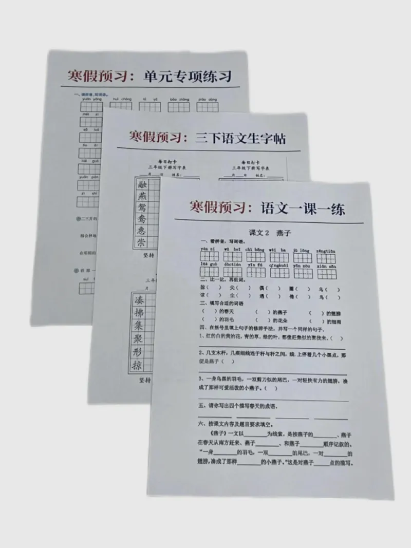 三上寒假预习_三年级上下册资料_三年级下册小红书同款资料