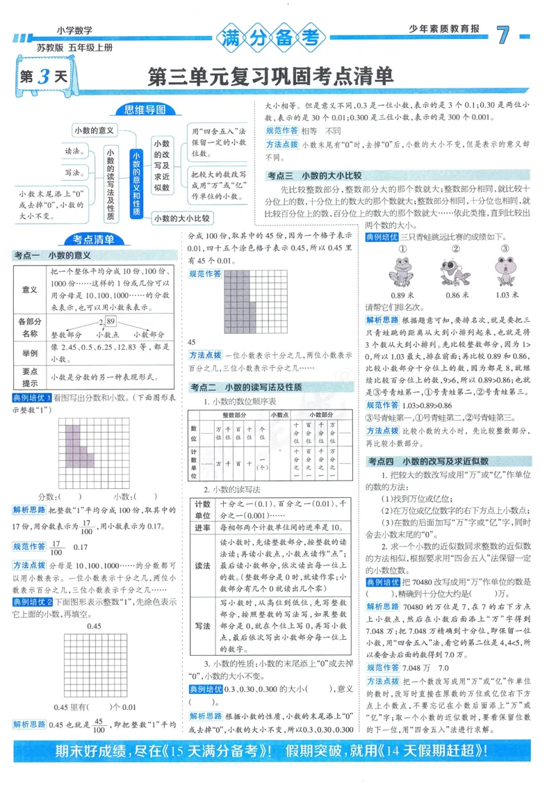 25秋15天满分备考苏教数学5上_25秋小学语数英习题试卷_数学_苏教版