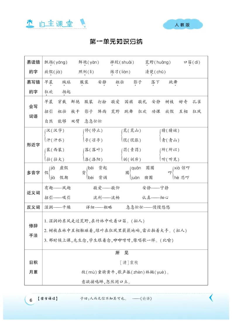 《自主课堂》22秋语文3年级上册（RJ）_三年级上下册资料_小学三年级学习资料-25年更新版_3-01、小学三年级语文上册_3-1-2、练习题、作业、试题、试卷_电子册类