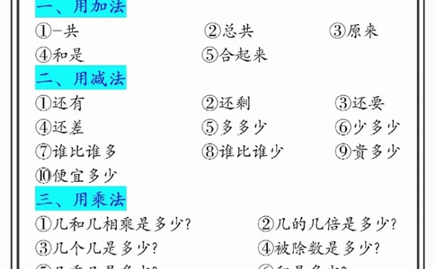 二年级数学上册公式大全9.22_数学必背公式大全1-6年级