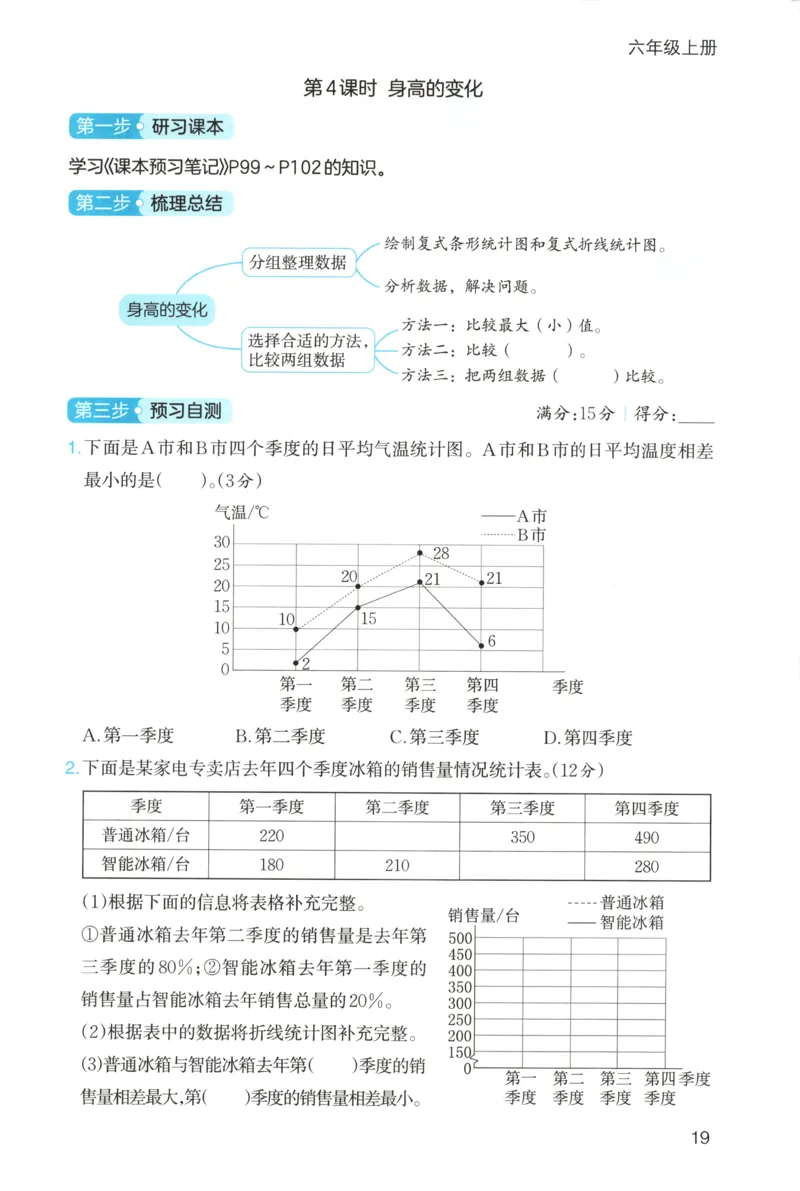 三步预习单+答案_25秋《一本预习笔记》语数外，人教，北师1-6上_25秋《一本预习笔记》数学北师版1-6_一本课本预习笔记数学BS6上