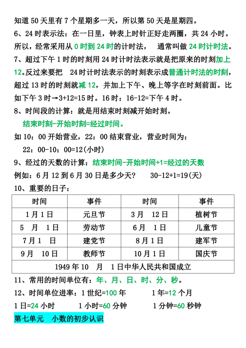 三年级下册数学1-8单元知识点归纳_三年级上下册资料_小学三年级学习资料-25年更新版_3-04、小学三年级数学下册_3-4-1、复习、知识点、归纳汇总_通用