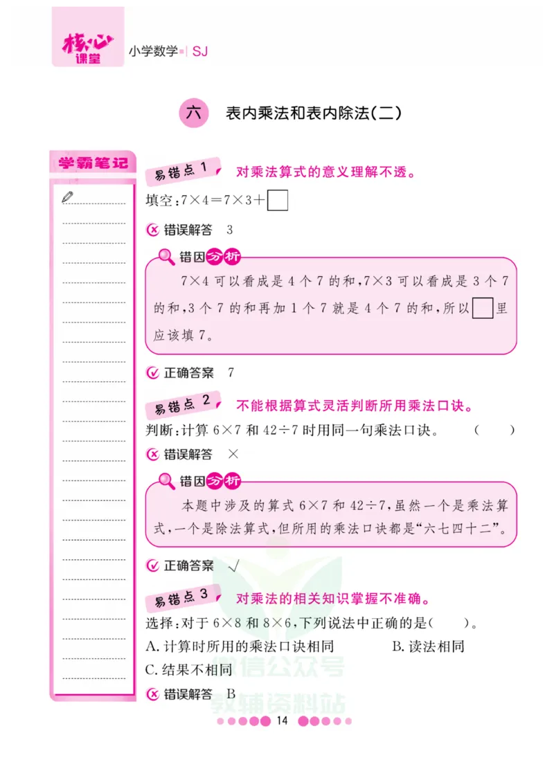 二年级上册数学苏教版易错清单_二年级上下册资料_小学二年级学习资料-25年更新版_2-03、小学二年级数学上册_2-3-1、复习、知识点、归纳汇总_苏教版