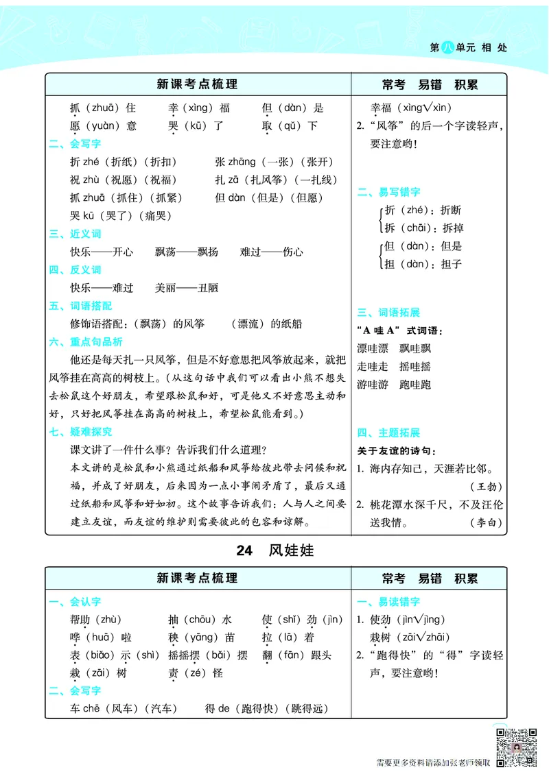 二（上）语文名师规划每一课重考点梳理（全册）(1)(2)_二年级上下册资料_二年级上册小红书同款资料_二年级