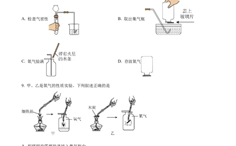 广州市越秀区广东实验中学2024-2025学年九年级上学期10月月考化学试题（原卷版）_广州九上月考+期中+期末+一模二模+中考真题_九上月考_初三化学月考卷与答案