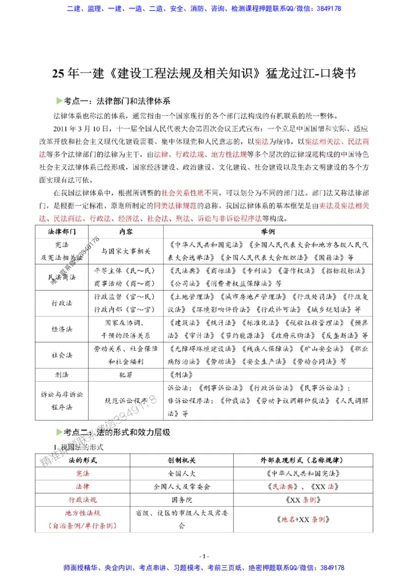 2025年一级建造师《建设工程法规及相关知识》猛龙过江系列口袋书_2026年一建法规_2025年一建法规SVIP_01-精华文档✿电子教材✿历年真题_63-法规《猛龙过江系列口袋书》SMR推荐