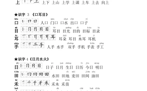 一（上）语文生字笔顺组词大全_一年级上下册资料_小学一年级学习资料-25年更新版_1-01、小学一年级语文上册_01、知识汇总_语文一（上）重点文件总汇