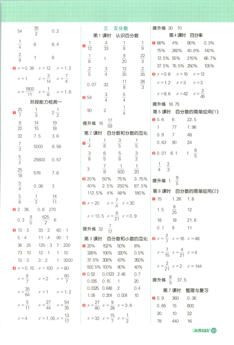 25秋《阳光同学计算小达人》6年级上册冀教版_25秋小学语数英习题试卷_数学_冀教版_25秋阳光同学计算小达人数学冀教版1-6