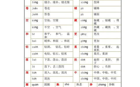 三年级下册语文多音字组词汇总_三年级上下册资料_小学三年级学习资料-25年更新版_3-02、小学三年级语文下册_3-2-1、学习资料、复习、知识点、归纳汇总_语文-知识汇总