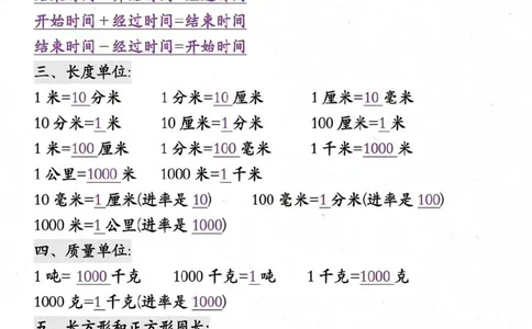 三年级上册数学必背公式大全_数学必背公式大全1-6年级