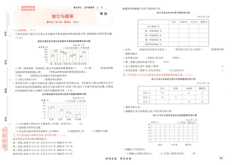 2025秋海淀考王数学5上SJ_25秋小学语数英习题试卷_数学_苏教版_数学《海淀考王》苏教25秋(1)