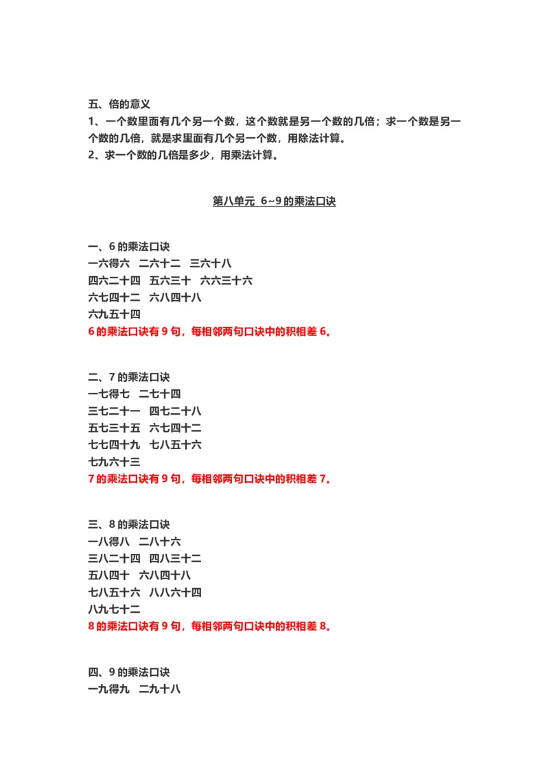 二年级数学（上册）北师大数学重点知识点汇总_二年级上下册资料_二年级语数英上下册学习资料_3-7-3、小学二年级数学上册_北师大版_1、知识点总结