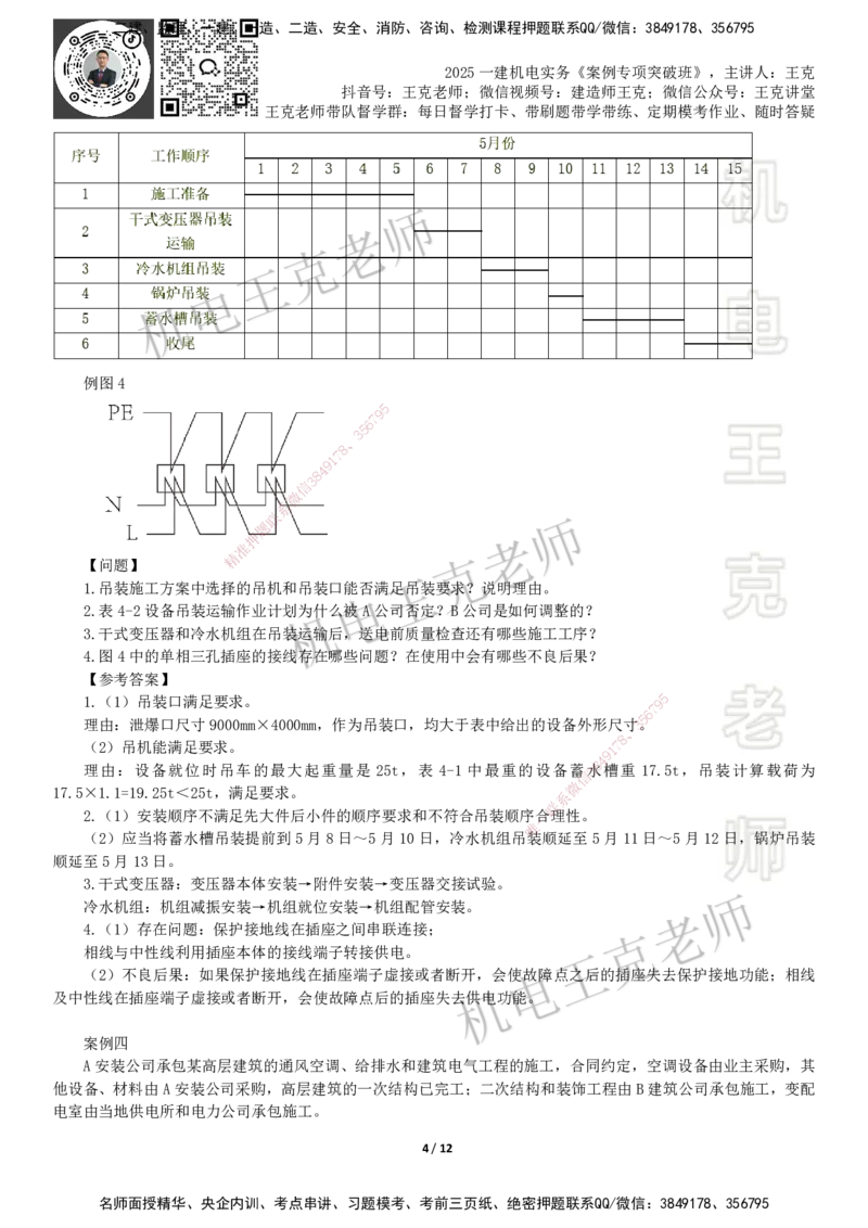 2025一建机电案例班-专题1进度管理（1）_2026年一级建造师_2026年一建机电_2025年一建机电SVIP_04-冲刺串讲✿考点强化✿小灶集训_49-机电《案例专项班》王克SMR_讲义