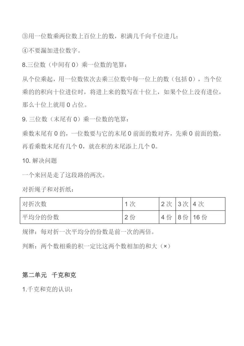 三年级上册数学苏教版知识要点汇总_三年级上下册资料_小学三年级学习资料-25年更新版_3-03、小学三年级数学上册_3-3-1、复习、知识点、归纳汇总_苏教版