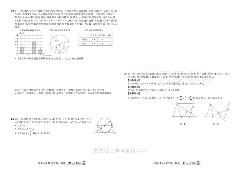 2026《中考数学45套》甘肃_2026《中考》数学、英语、物理+化学安徽、河北、河南、山西、辽宁、湖北_2026《中考数学45套》全国地方版