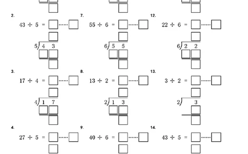 二年级下册有余数的除法竖式填空(1)_二年级上下册资料_二年级下册小红书同款资料_二下数学
