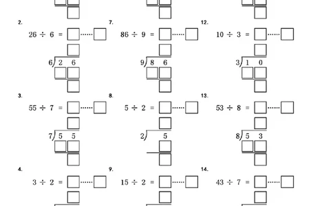 二年级下册有余数的除法竖式填空(1)_二年级上下册资料_二年级下册小红书同款资料_二下数学