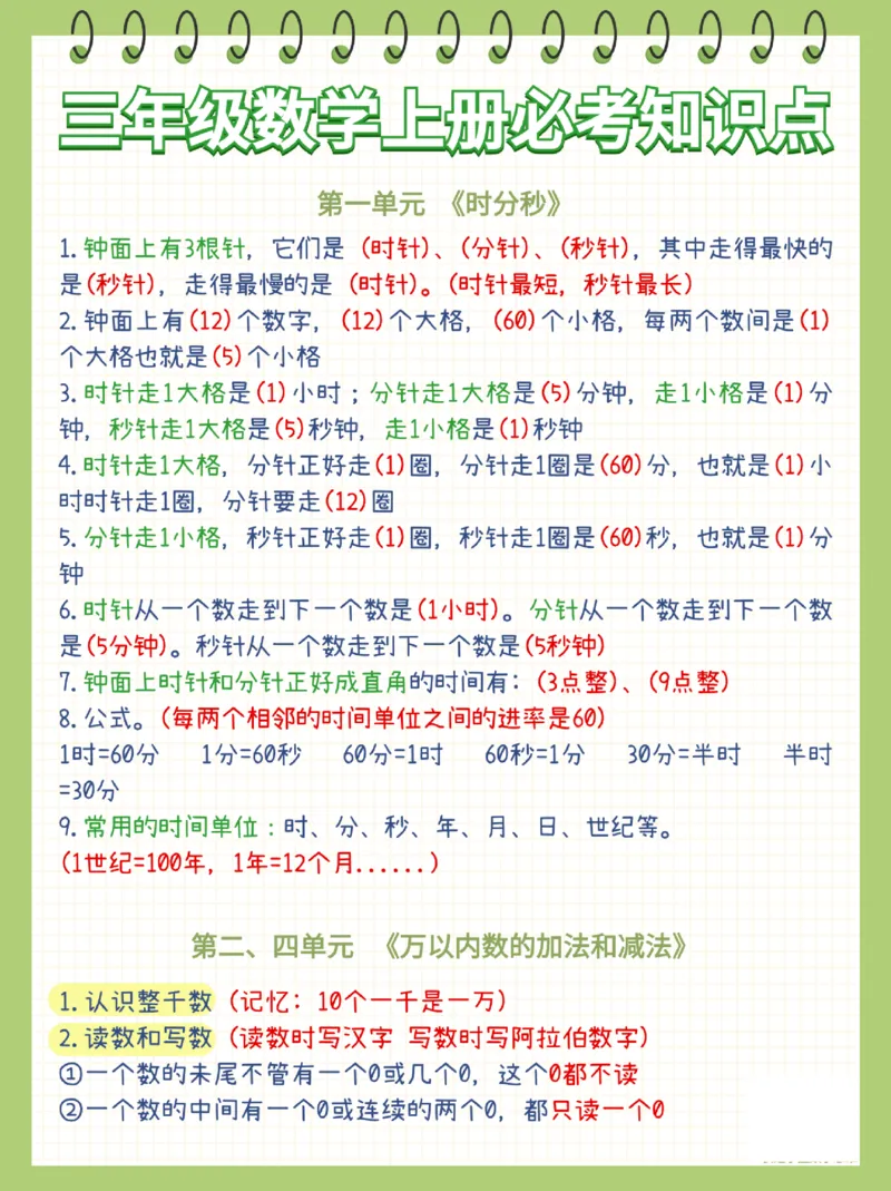 三年级上册数学知识点(1)(9)(4)(1)_三年级上下册资料_三年级下册小红书同款资料_三下数学