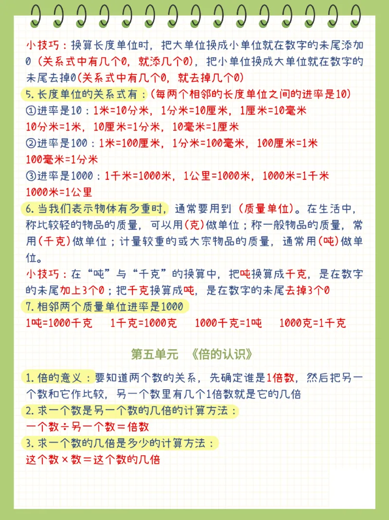 三年级上册数学知识点(1)(9)(4)(1)_三年级上下册资料_三年级下册小红书同款资料_三下数学
