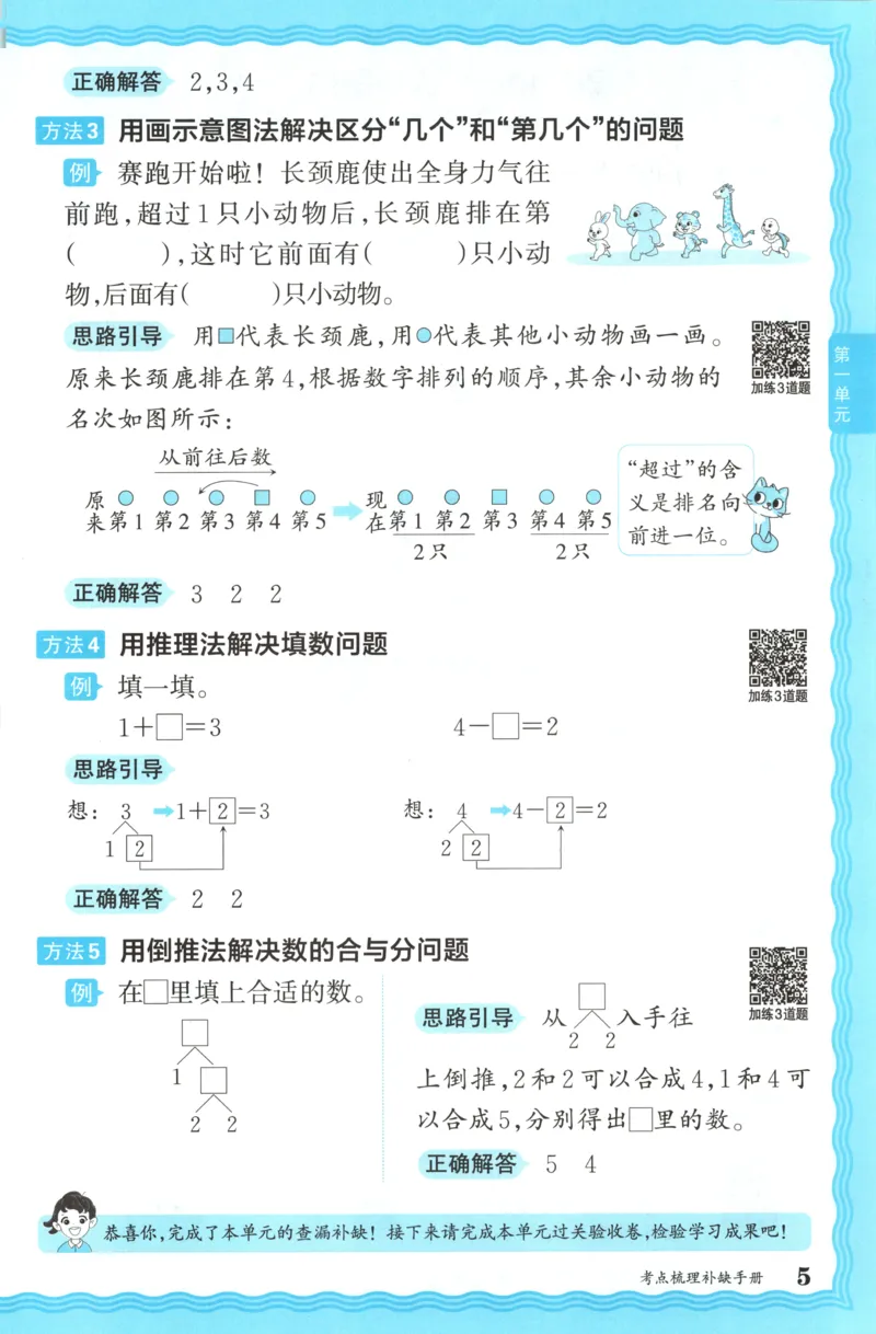 一年级数学上册冀教版25秋《王朝霞考点梳理时习卷》补缺手册_25秋小学语数英习题试卷_数学_冀教版_1-6年级数学上册冀教版25秋《王朝霞考点梳理时习卷》