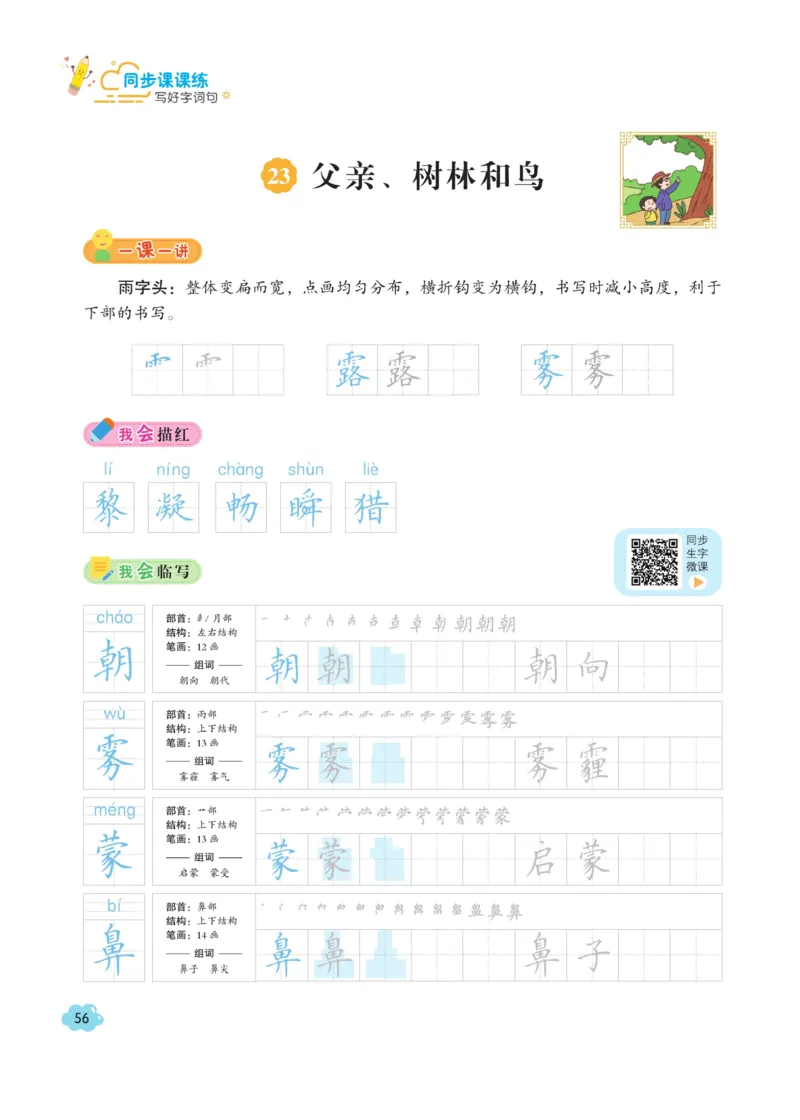 三（上）语文默写《字酷天下》同步课课练写好生字_三年级上下册资料_小学三年级学习资料-25年更新版_3-01、小学三年级语文上册_3-1-5、字贴、书写、晨读_语文默写合集