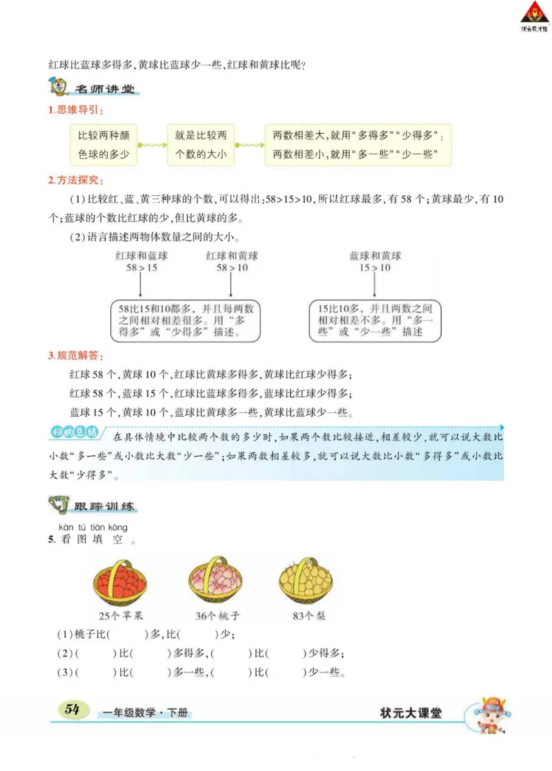 《状元大课堂》导学案-数学1年级下册（RJ）_一年级上下册资料_小学一年级学习资料-25年更新版_1-04、小学一年级数学下册_1-4-2、练习题、作业、试题、试卷_人教版_电子册