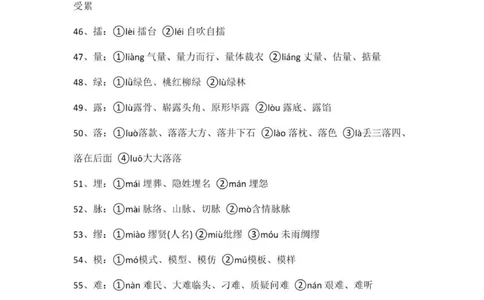 广东春考92个常考易错多音字_普高真题卷_广东语文普高学考(春考)_复习资料